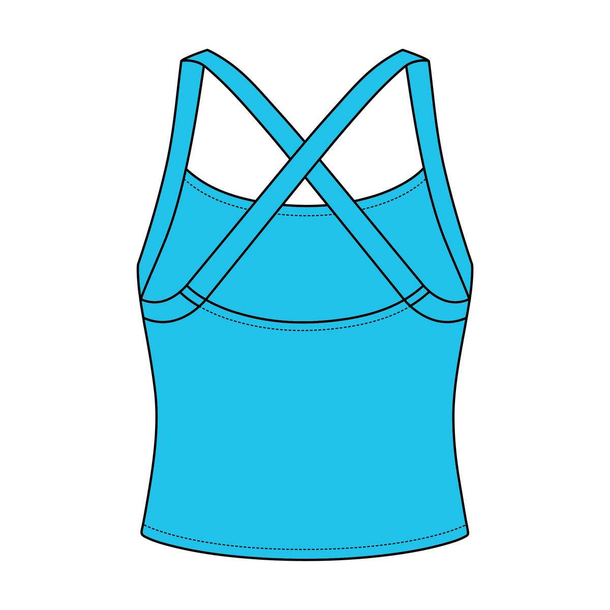 Women's Cross Back Contrast Active Tank 6015GSM