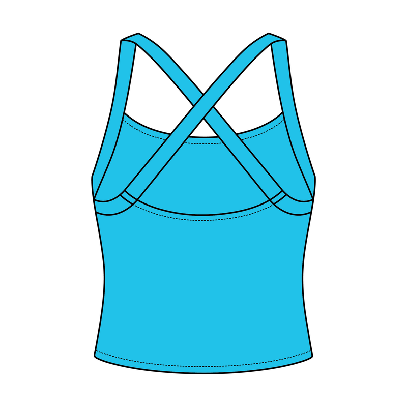 Women's Cross Back Contrast Active Tank 6015GSM