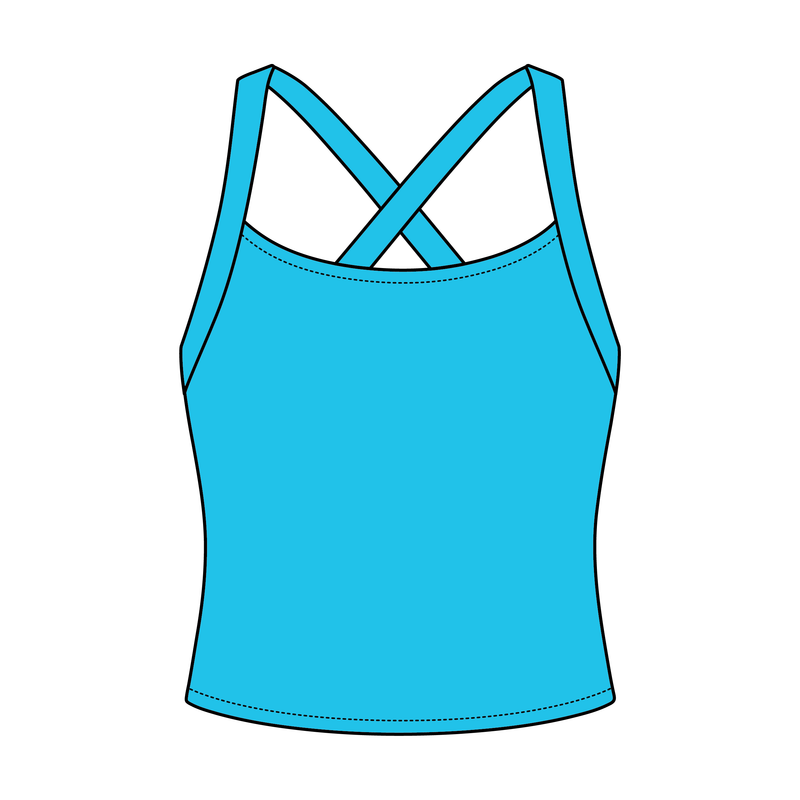 Women's Cross Back Contrast Active Tank 6015GSM