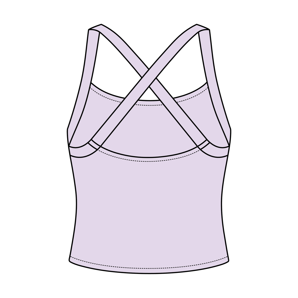 Women's Cross Back Contrast Active Tank 6015GSM
