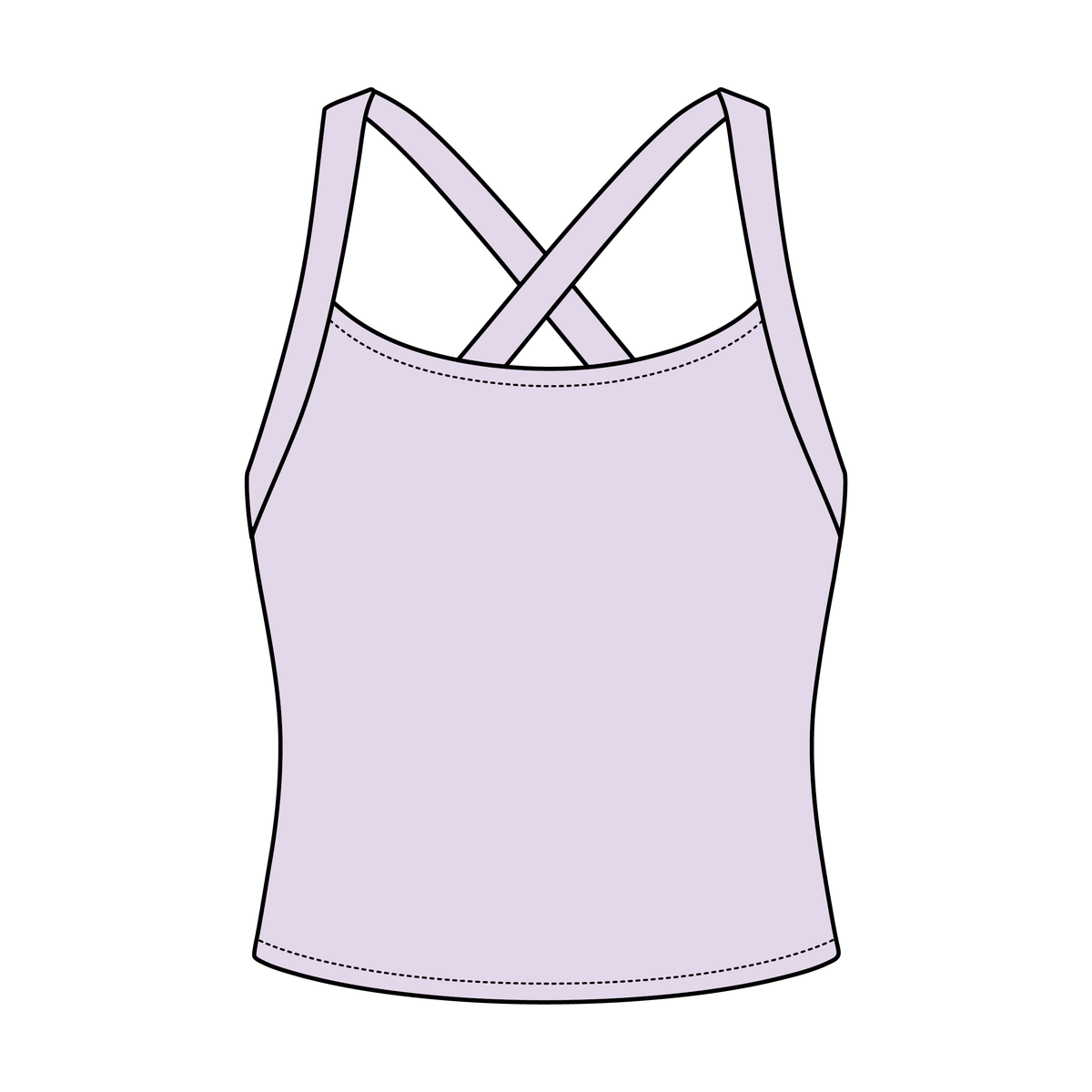 Women's Cross Back Contrast Active Tank 6015GSM