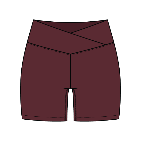 WOMEN'S CROSS WAISTBAND ACTIVE SHORTS