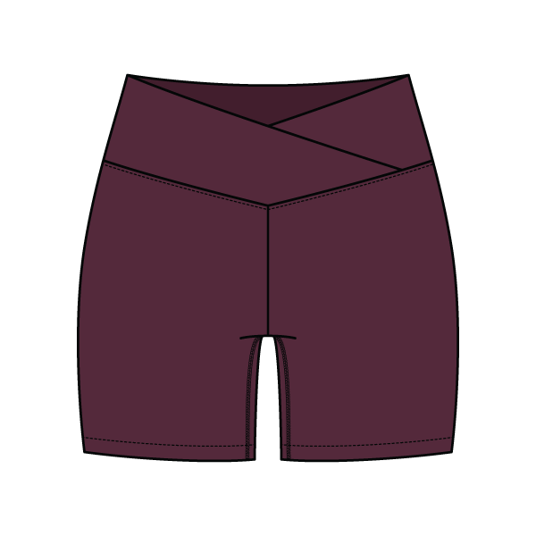 WOMEN'S CROSS WAISTBAND ACTIVE SHORTS