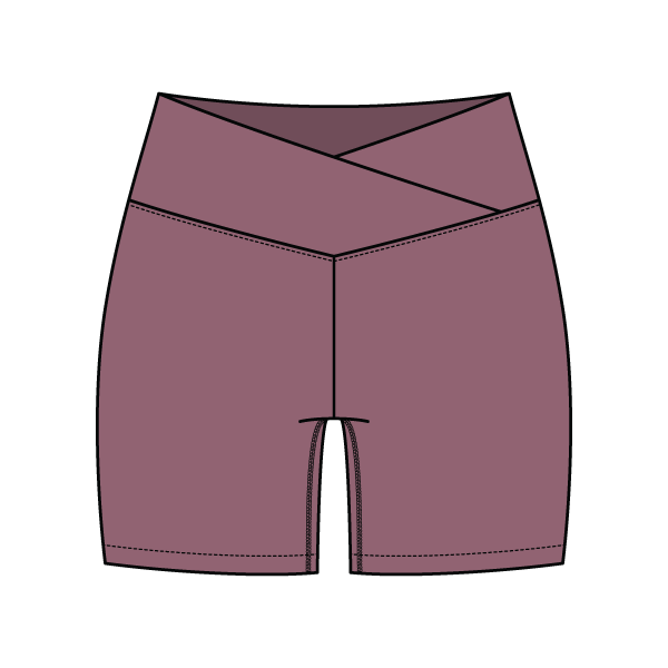 WOMEN'S CROSS WAISTBAND ACTIVE SHORTS