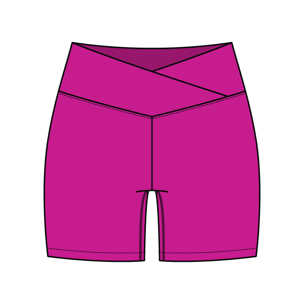 WOMEN'S CROSS WAISTBAND ACTIVE SHORTS