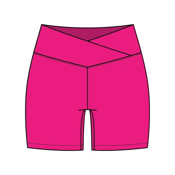 WOMEN'S CROSS WAISTBAND ACTIVE SHORTS