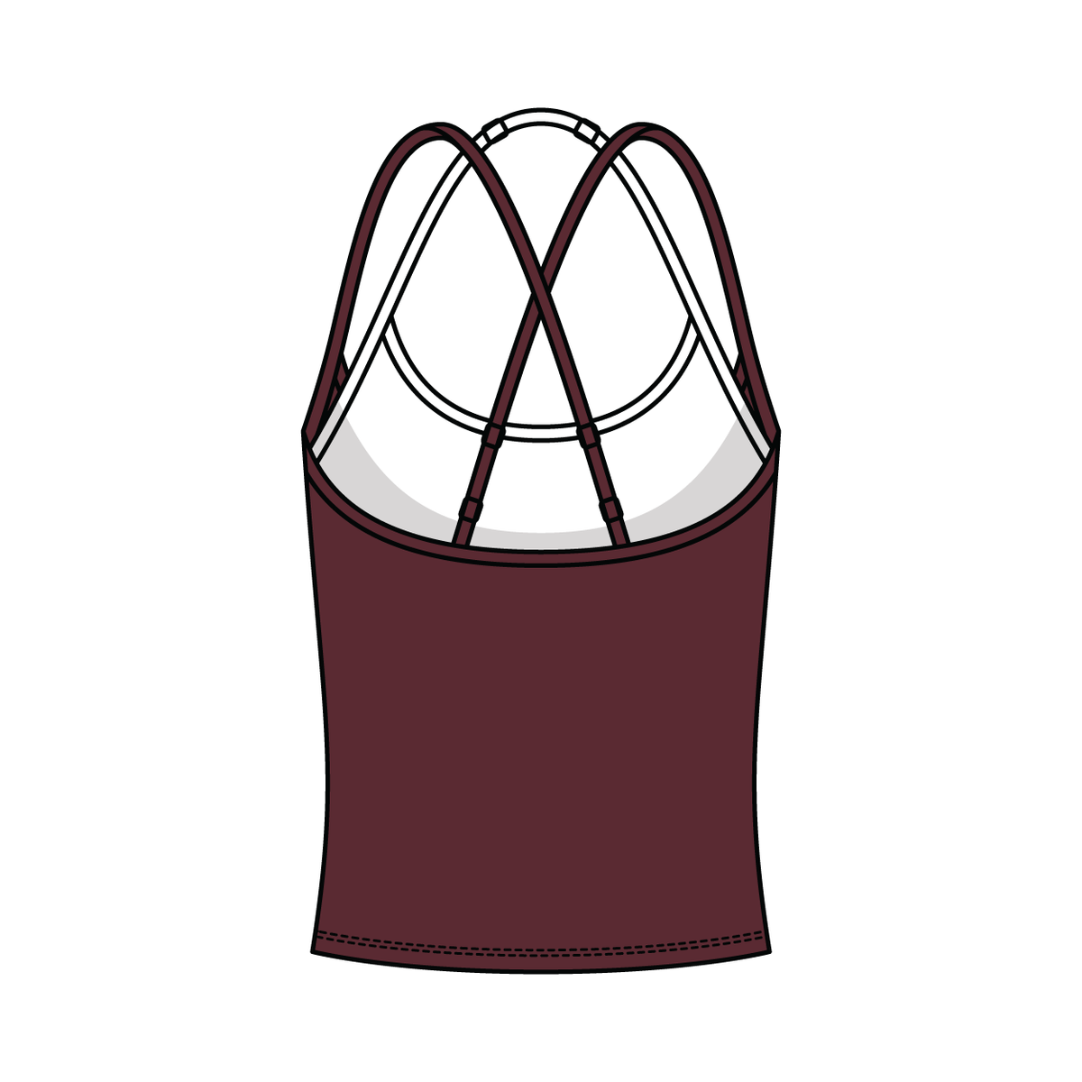 Women's High Scoop Neck Layered Active Tank