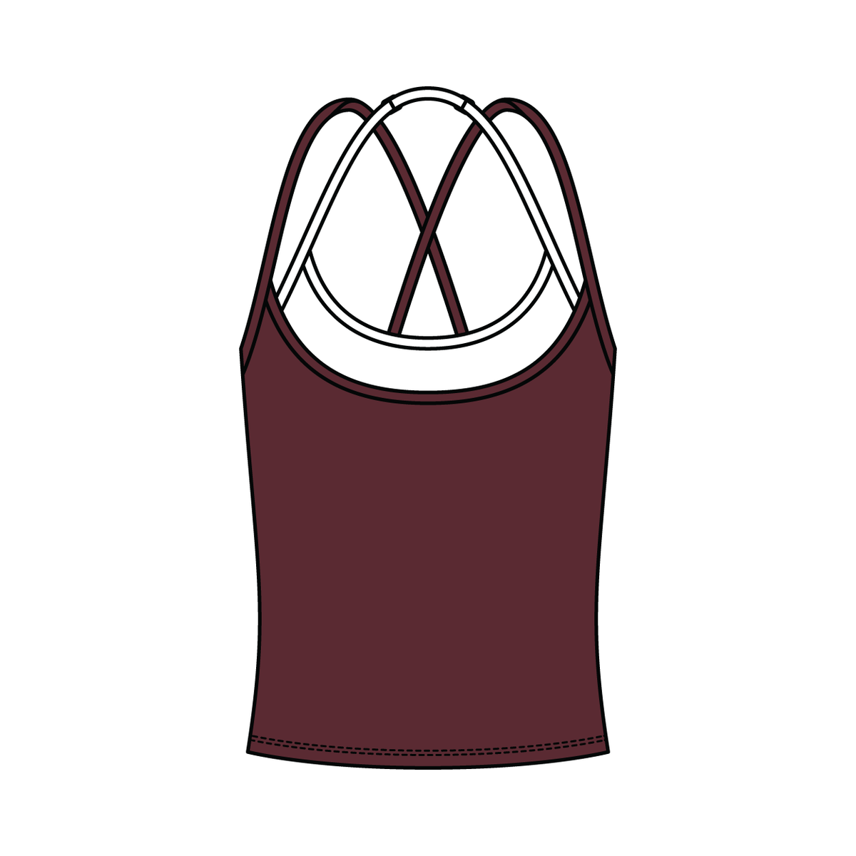 Women's High Scoop Neck Layered Active Tank