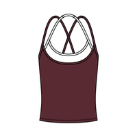 Women's High Scoop Neck Layered Active Tank