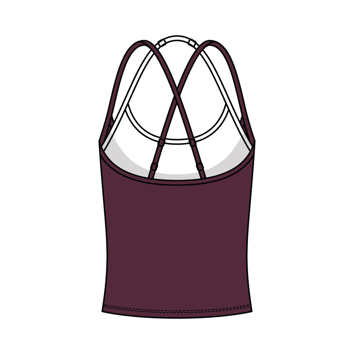 Women's High Scoop Neck Layered Active Tank