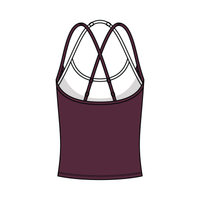Women's High Scoop Neck Layered Active Tank