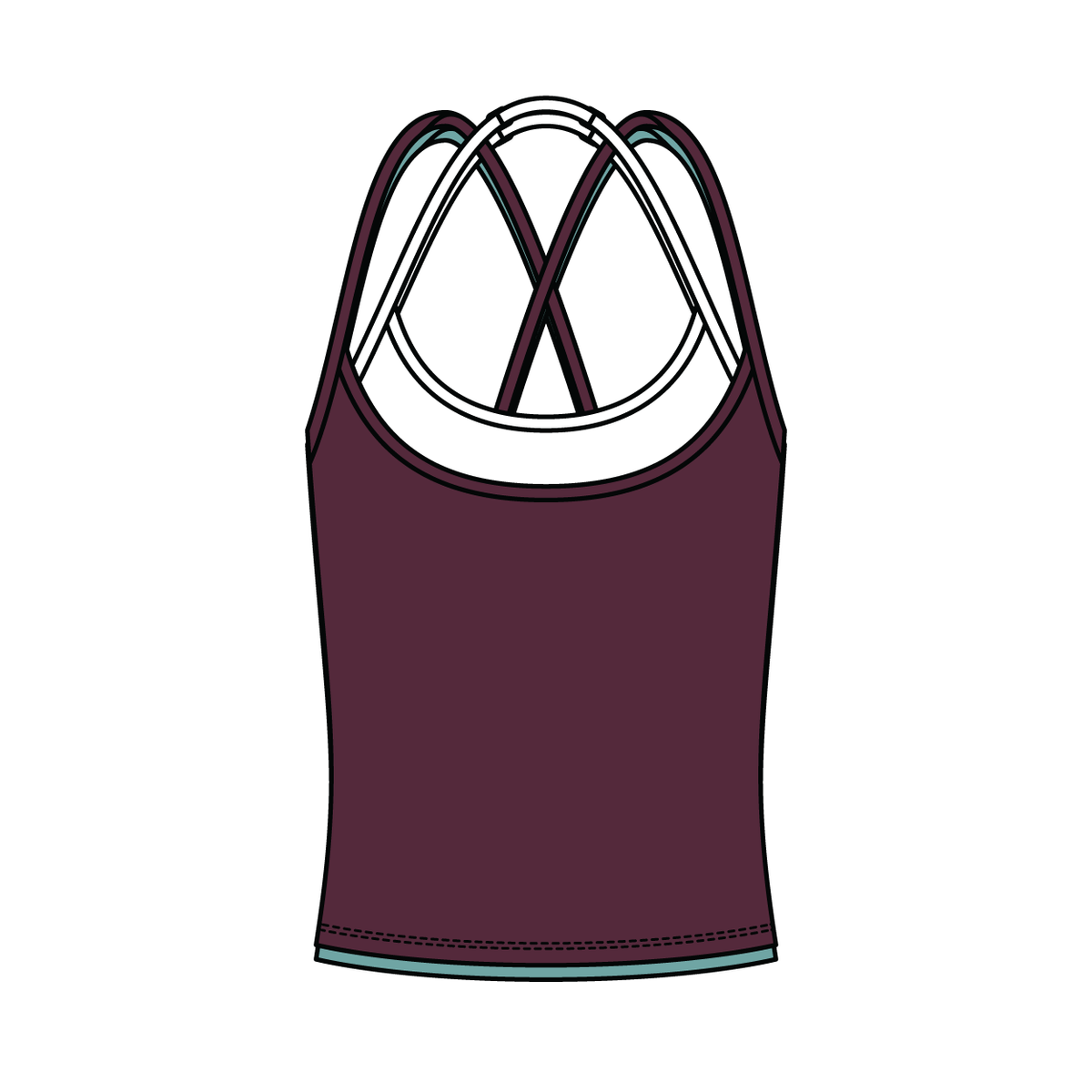 Women's High Scoop Neck Layered Active Tank