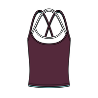 Women's High Scoop Neck Layered Active Tank