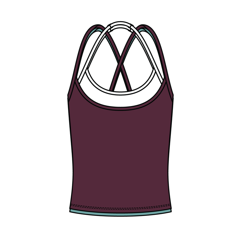 Women's High Scoop Neck Layered Active Tank