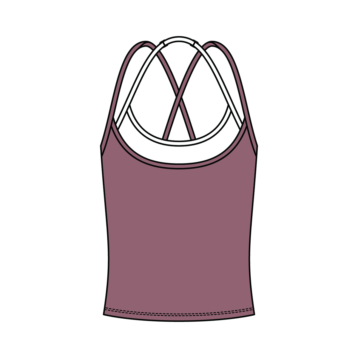 Women's High Scoop Neck Layered Active Tank