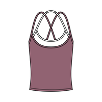 Women's High Scoop Neck Layered Active Tank
