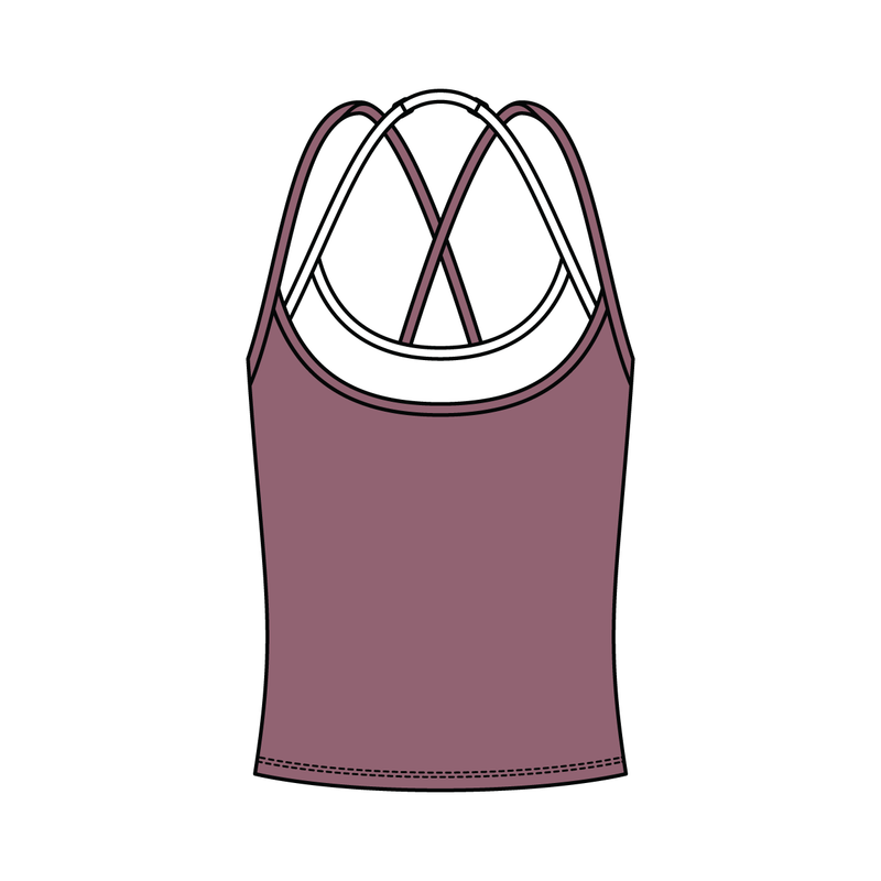 Women's High Scoop Neck Layered Active Tank