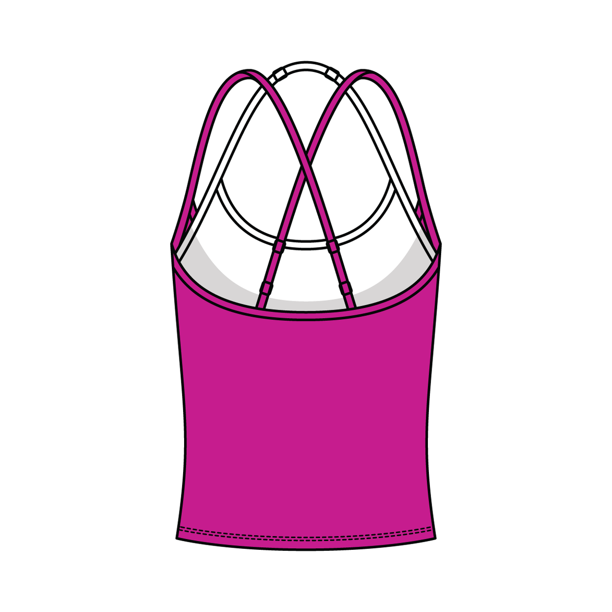Women's High Scoop Neck Layered Active Tank