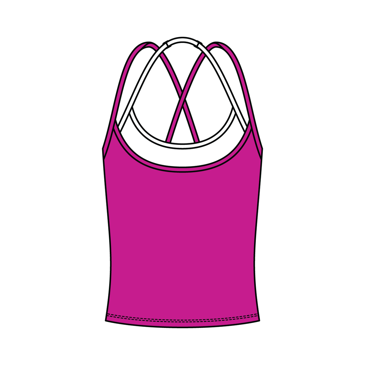Women's High Scoop Neck Layered Active Tank