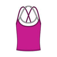 Women's High Scoop Neck Layered Active Tank