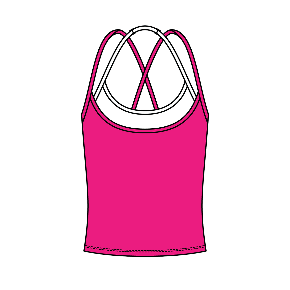 Women's High Scoop Neck Layered Active Tank