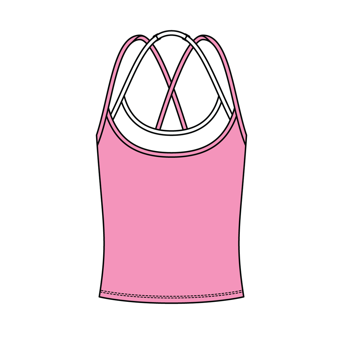 Women's High Scoop Neck Layered Active Tank