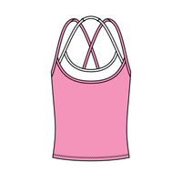 Women's High Scoop Neck Layered Active Tank