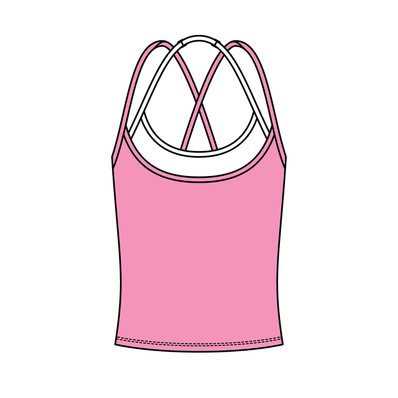 Women's High Scoop Neck Layered Active Tank
