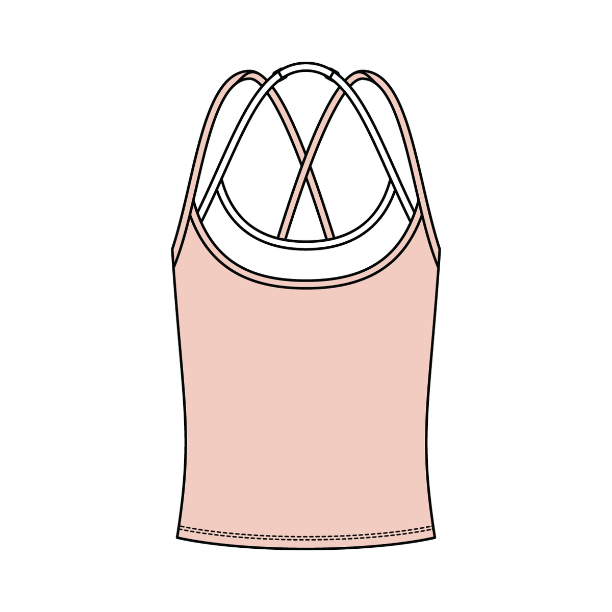 Women's High Scoop Neck Layered Active Tank