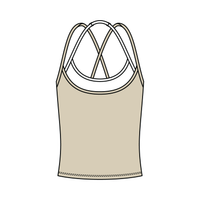 Women's High Scoop Neck Layered Active Tank