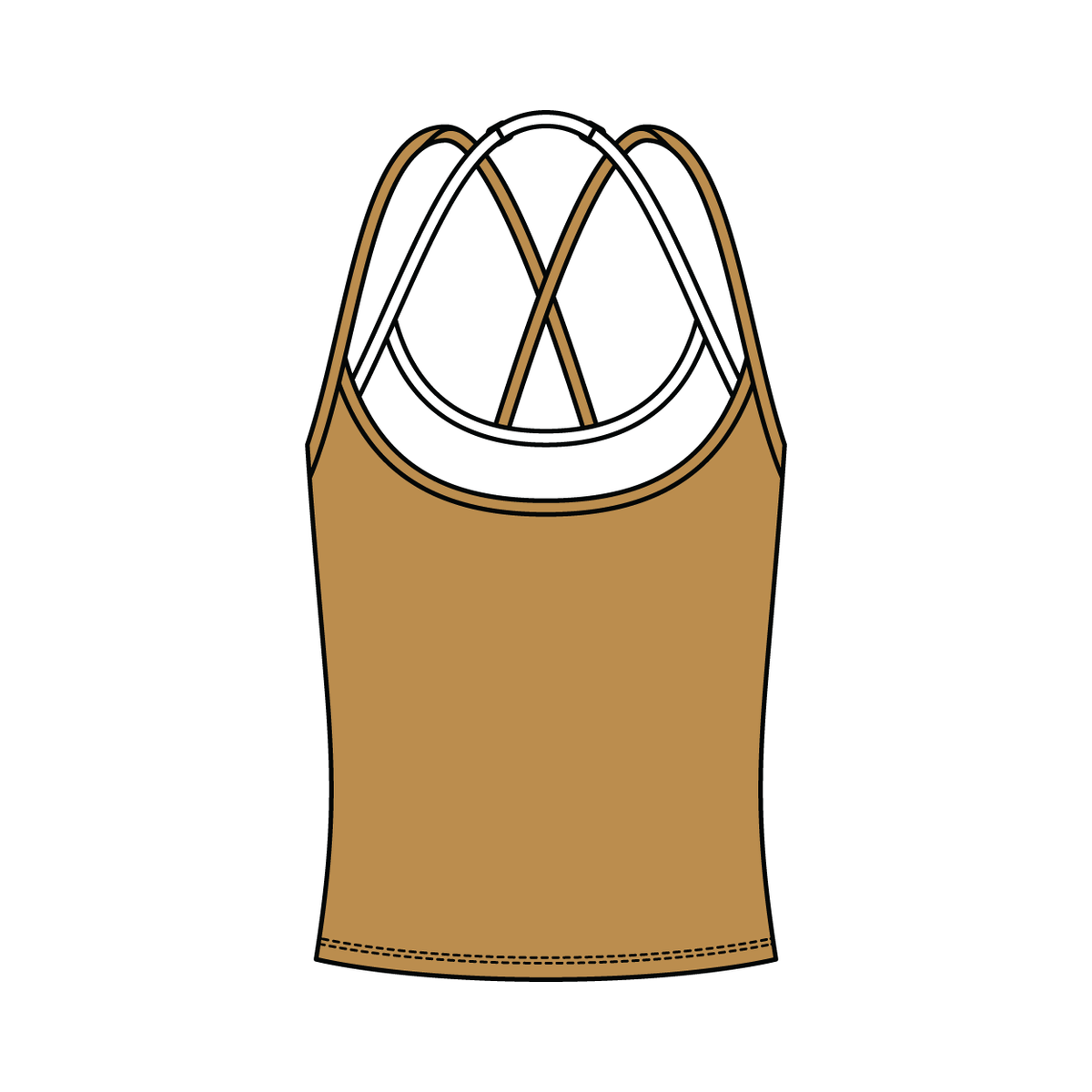 Women's High Scoop Neck Layered Active Tank