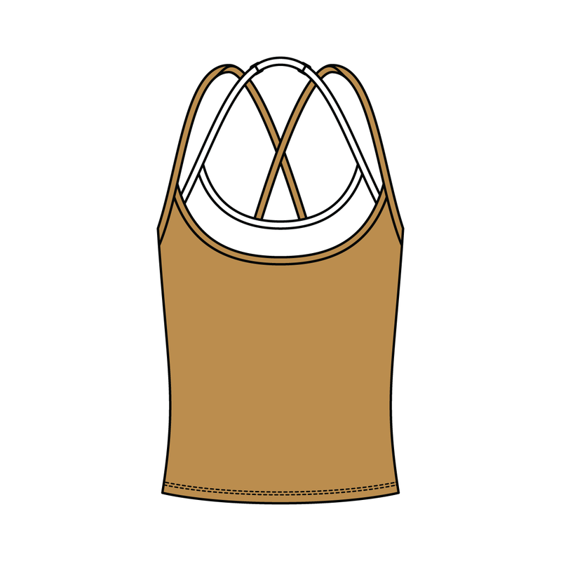 Women's High Scoop Neck Layered Active Tank