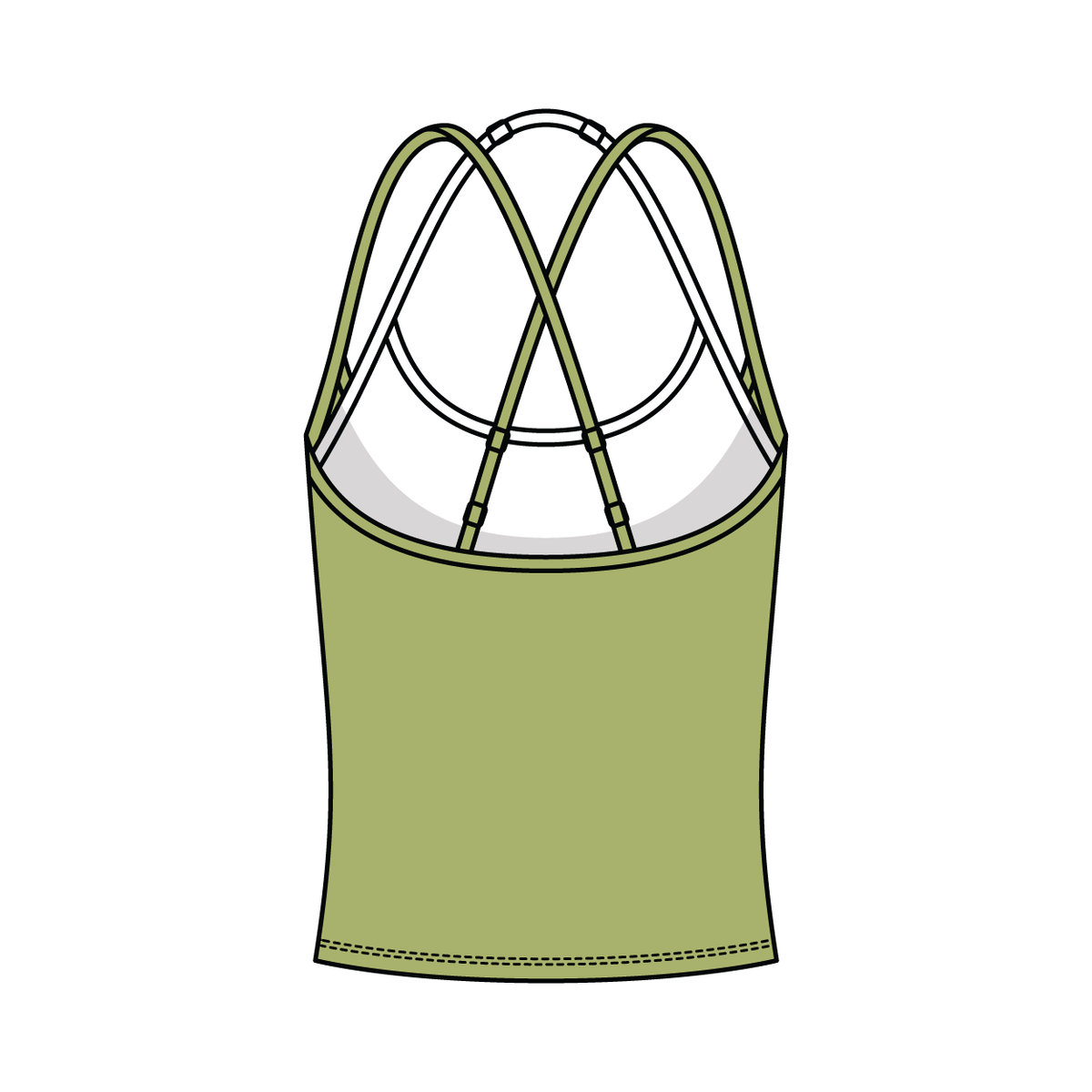 Women's High Scoop Neck Layered Active Tank