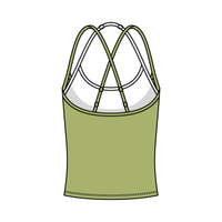 Women's High Scoop Neck Layered Active Tank