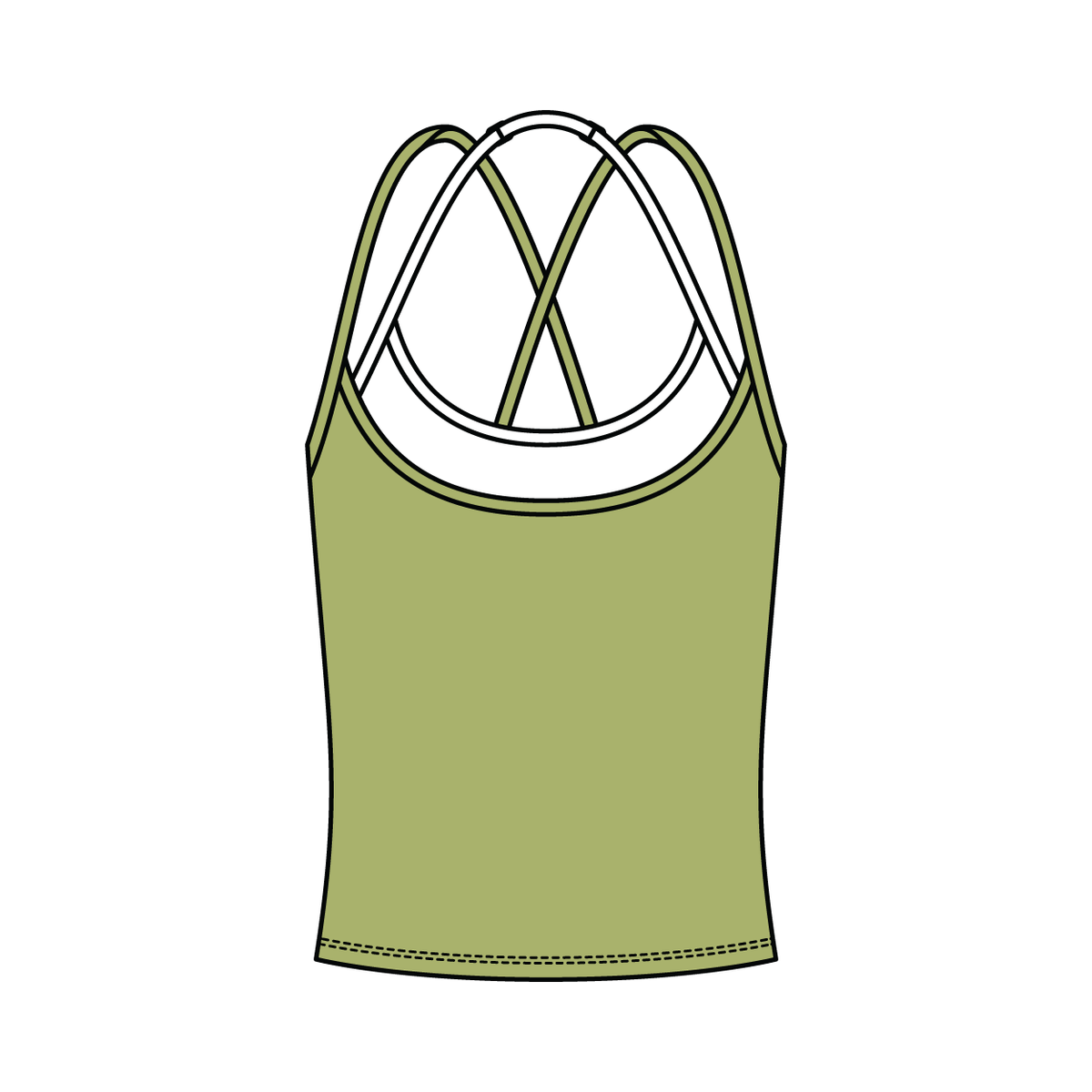 Women's High Scoop Neck Layered Active Tank