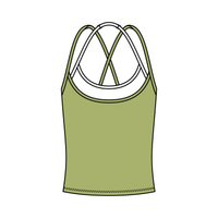 Women's High Scoop Neck Layered Active Tank