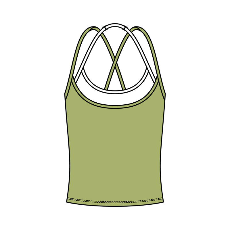 Women's High Scoop Neck Layered Active Tank