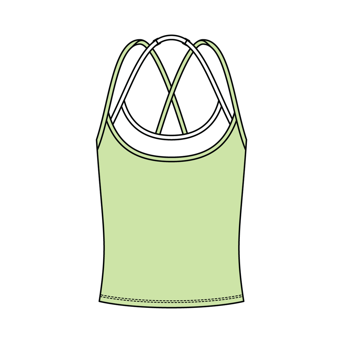 Women's High Scoop Neck Layered Active Tank