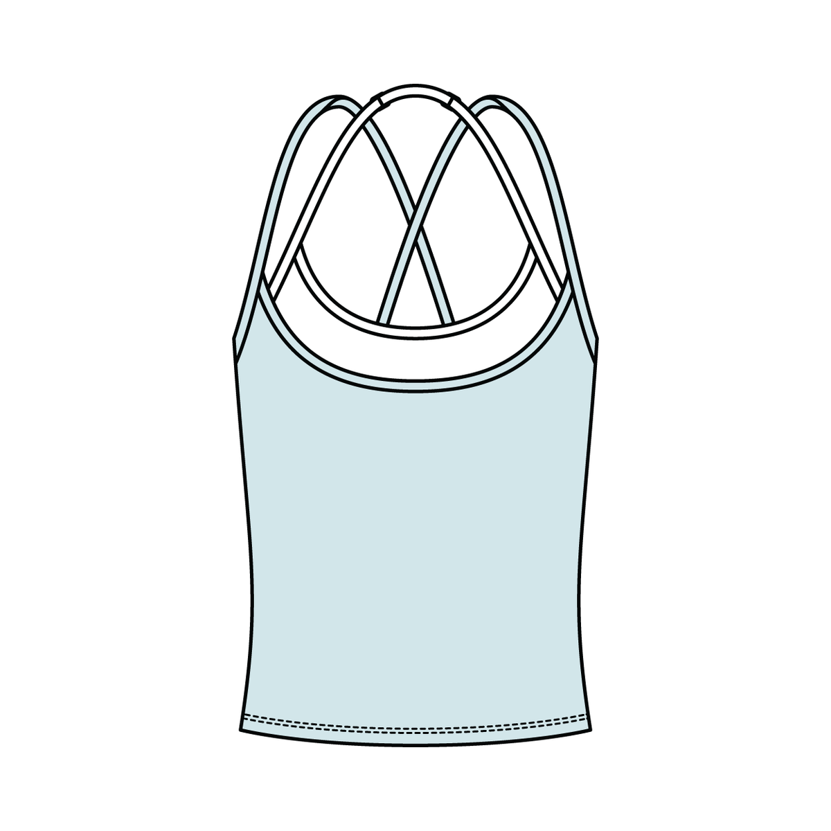 Women's High Scoop Neck Layered Active Tank