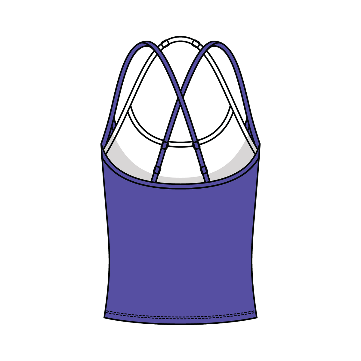 Women's High Scoop Neck Layered Active Tank