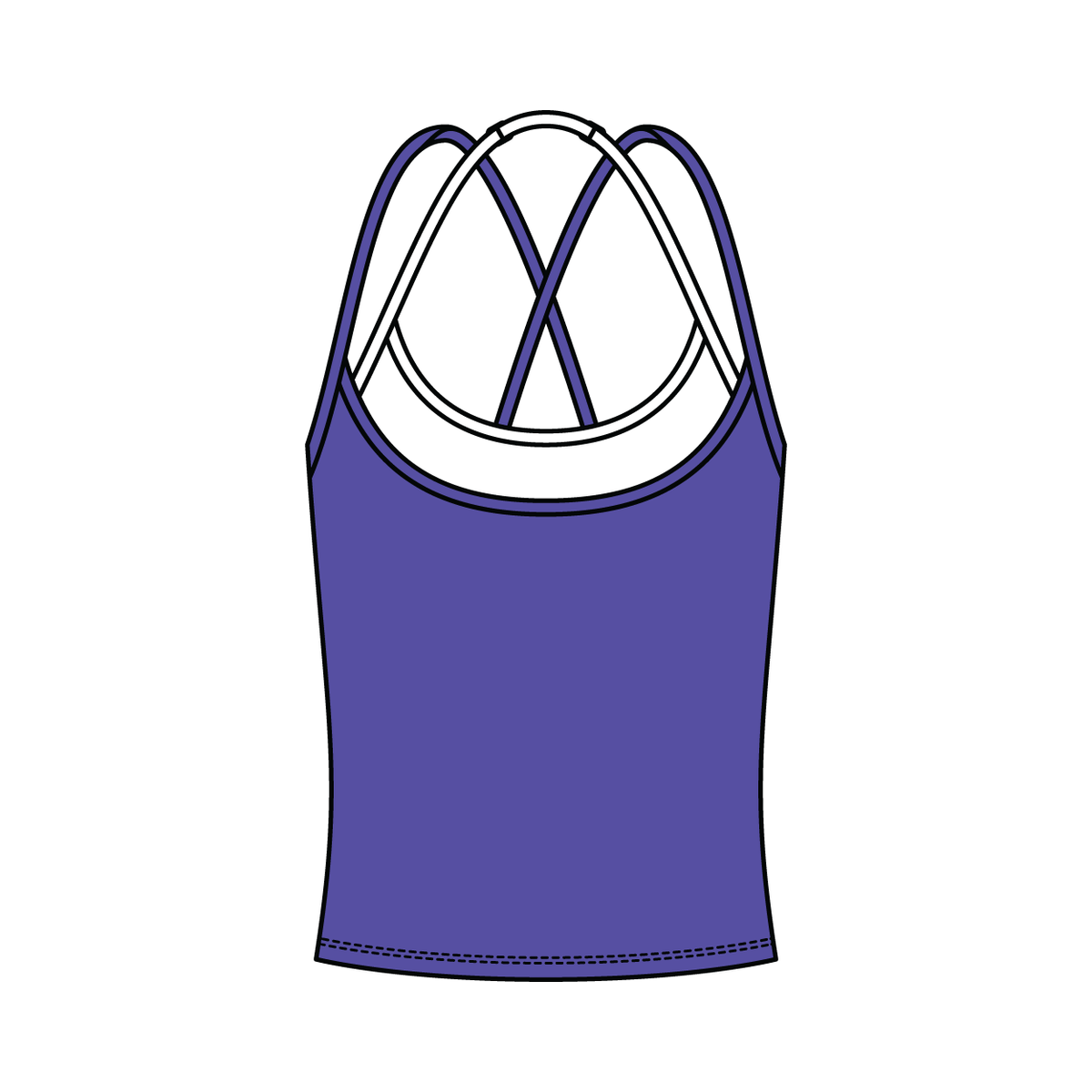 Women's High Scoop Neck Layered Active Tank