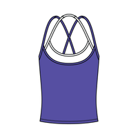 Women's High Scoop Neck Layered Active Tank