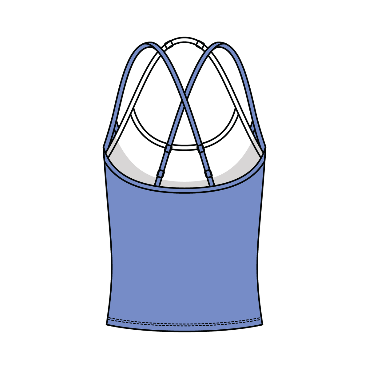 Women's High Scoop Neck Layered Active Tank