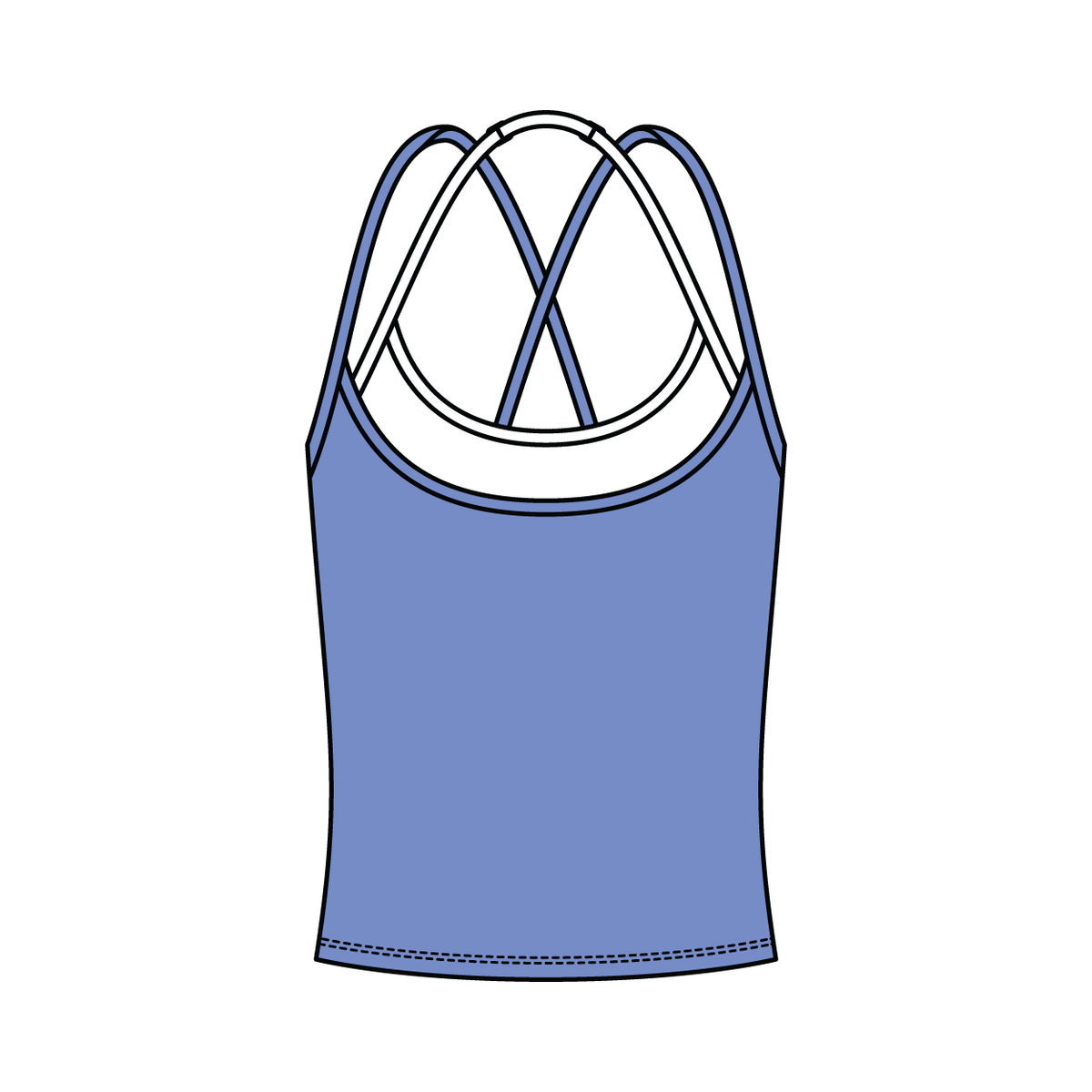 Women's High Scoop Neck Layered Active Tank