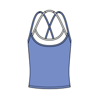 Women's High Scoop Neck Layered Active Tank