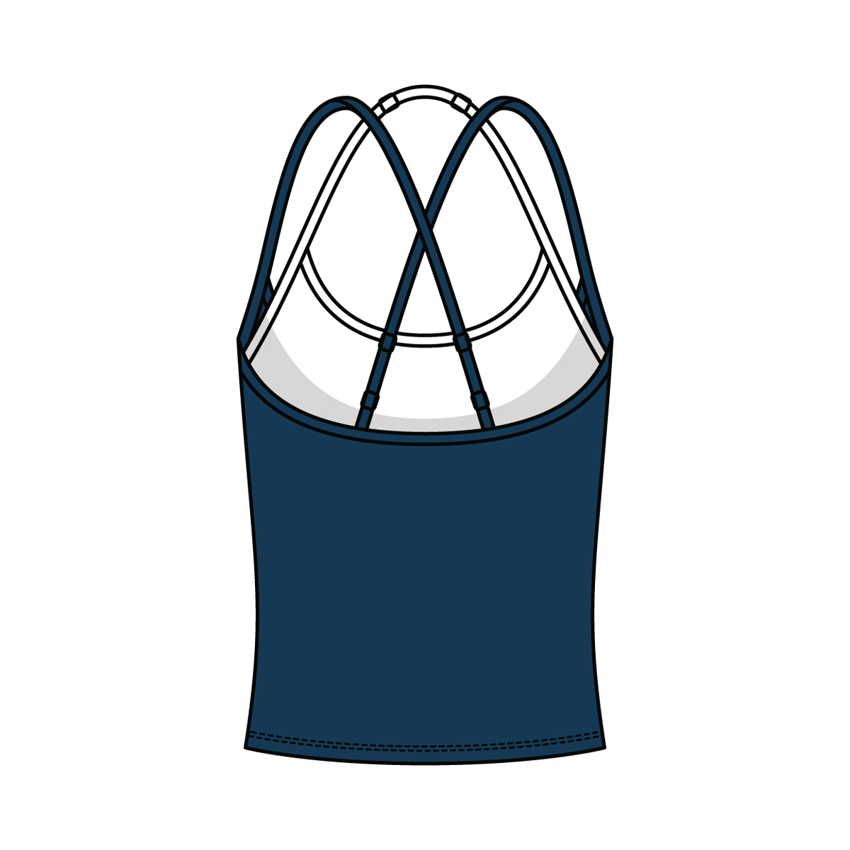 Women's High Scoop Neck Layered Active Tank
