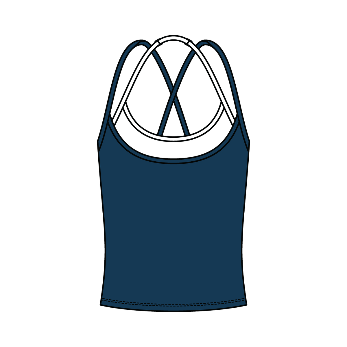 Women's High Scoop Neck Layered Active Tank