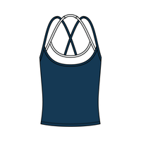 Women's High Scoop Neck Layered Active Tank