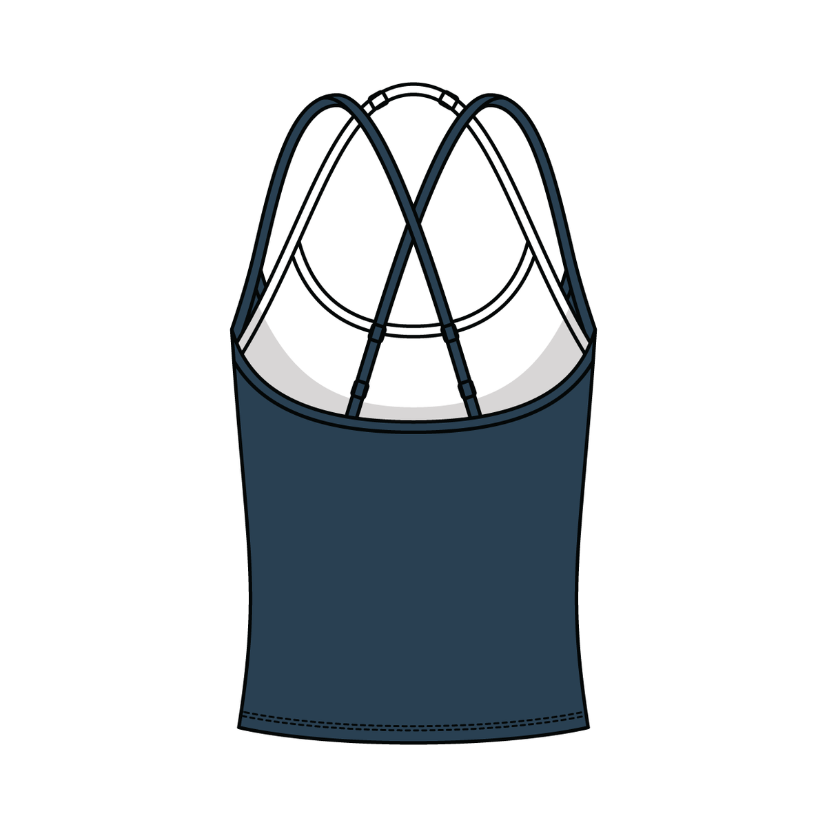 Women's High Scoop Neck Layered Active Tank