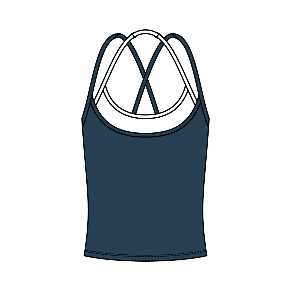Women's High Scoop Neck Layered Active Tank
